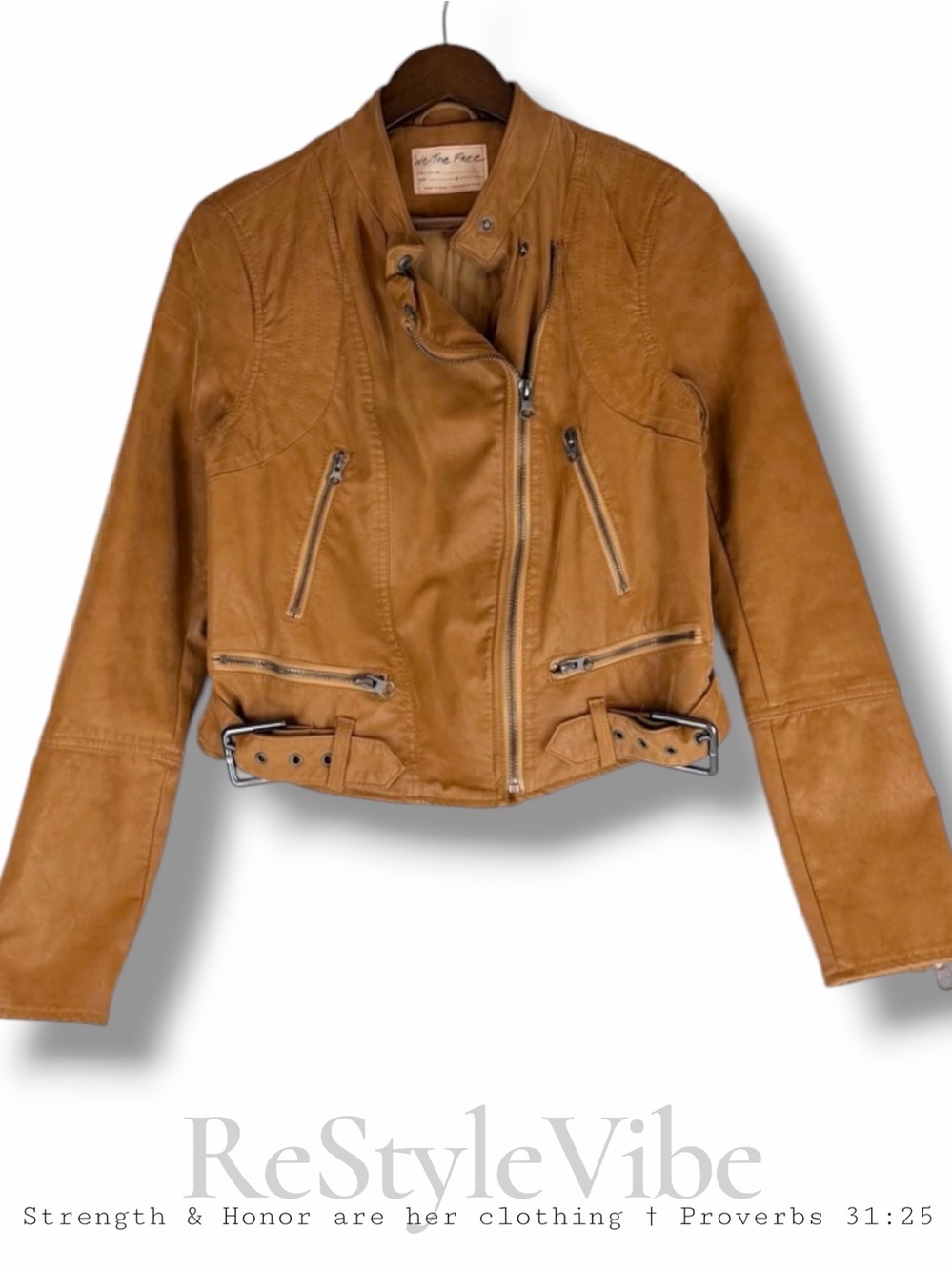 WE THE FREE PEOPLE Women’s Size S Jacket Coat Moto Vegan Faux Suede Leather FP